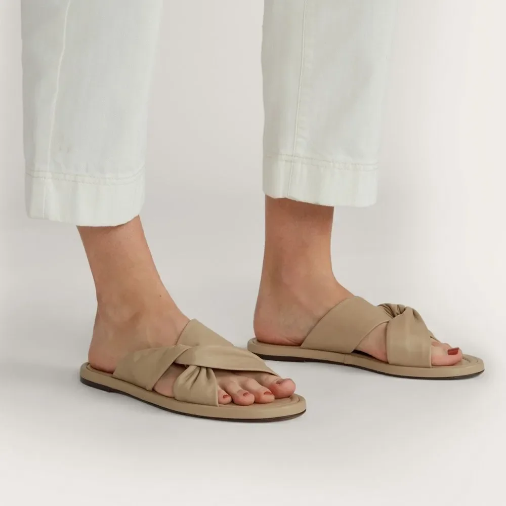 EVERLANE The Day Twist Sandal in warm khaki